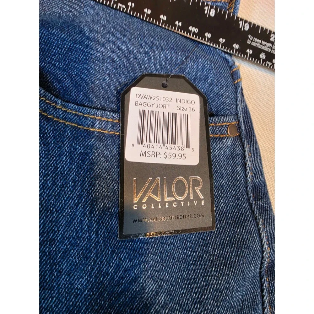 Valor Collective Baggy Jorts Indigo Denim Skate Shorts Mens 36 DVAW251032 NEW